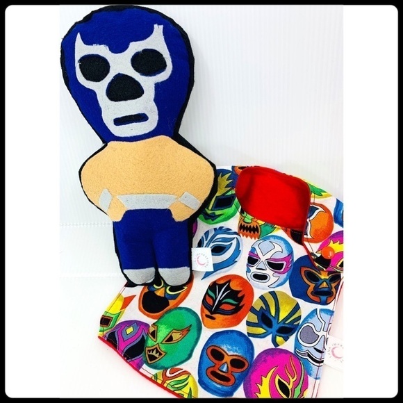 Luchador Plush & Bib Bundle gift set handmade - Picture 1 of 5